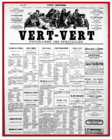 Programme de spectacles en 1893